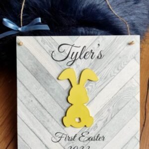 Easter Hanging with Coloured Bunny - 20x20x1cm