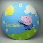 Personalized Wooden Clock - Peppa Pig (George) Theme