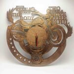 Wooden Clock - Motorbike Theme