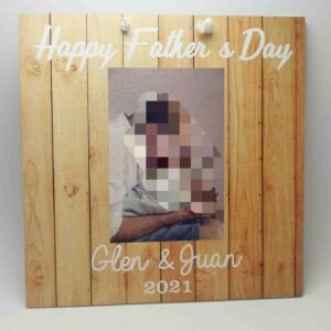 Printed Hanging Wooden Plaque - Happy Father's Day - 20x20x1cm