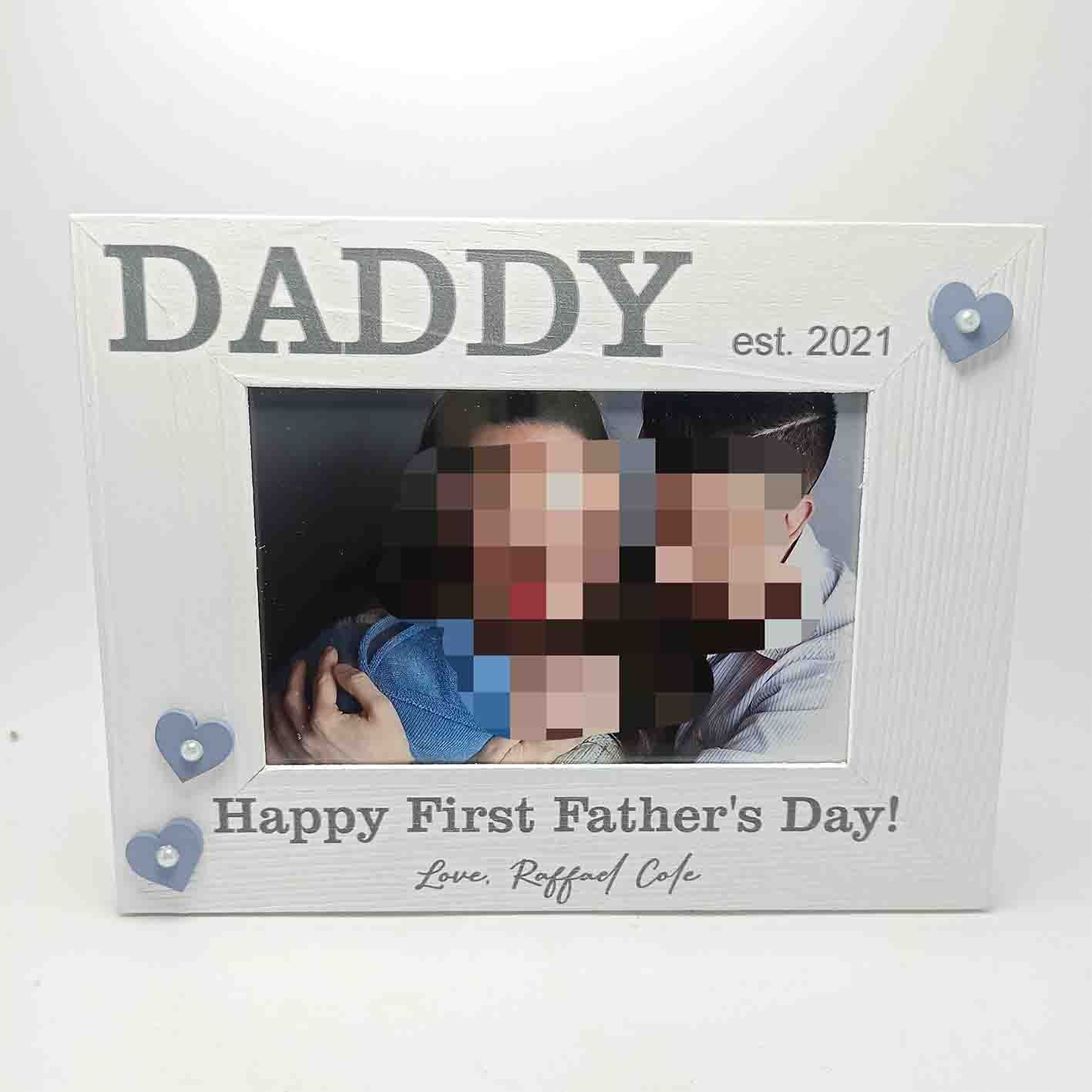 Printed White Frame with small Hearts