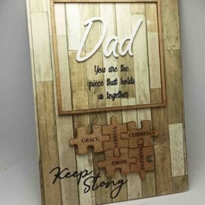 Hanging Board Sign - Dad... including Kids Names - 21x29.7x1cm