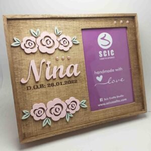 Wooden Frame - Roses Theme - 23x18.5x3.5cm