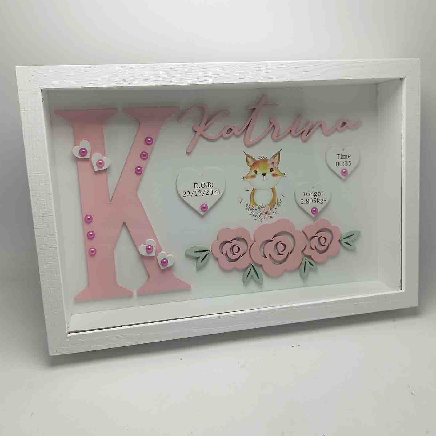 Baby Box Frame with Glass - Fox Theme - Image 2