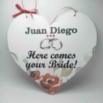 Pageboy / Flower girl Saying - Here comes your bride -  25x25cm