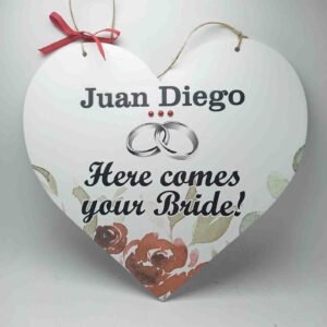 Pageboy / Flower girl Saying - Here comes your bride -  25x25cm