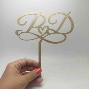 Wooden Cake Topper – Infinity with Initials