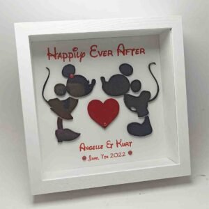 Wedding Square Frame with Glass - Happily ever after