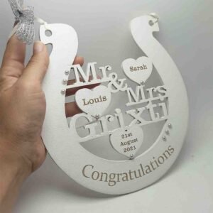 Wedding Lucky Charm - Horseshoe - White - 18x18cm