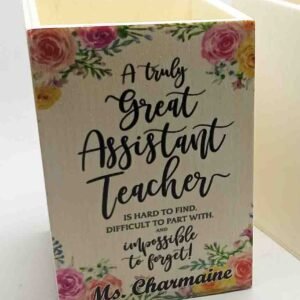 Printed Pencil Holder Box - Teacher Theme