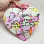 Wooden Heart - Thank You Teacher - 15x13cm