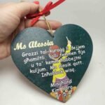 Wooden Heart - Thank You Teacher - 15x13cm