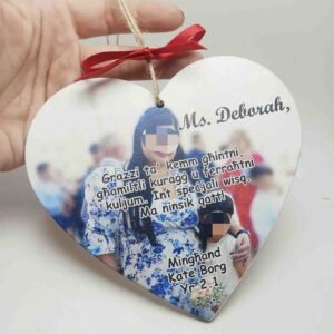 Wooden Heart - Thank You Teacher - 15x13cm