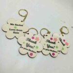 Printed Keychains - Flower Shape - Thank You!