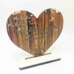 Wooden Thank You Heart with stand - 11x10cm