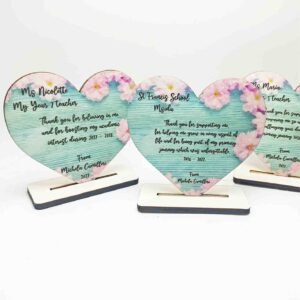 Wooden Thank You Heart with stand - 11x10cm
