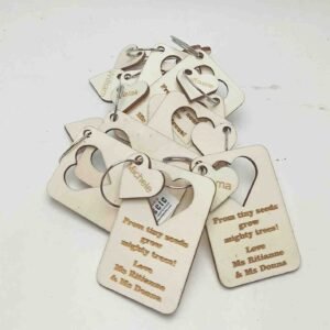 Laser Engraved Keychains - Raw Finish - Heart