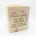 Engraved Pencil Holder Box with Stars - LSE