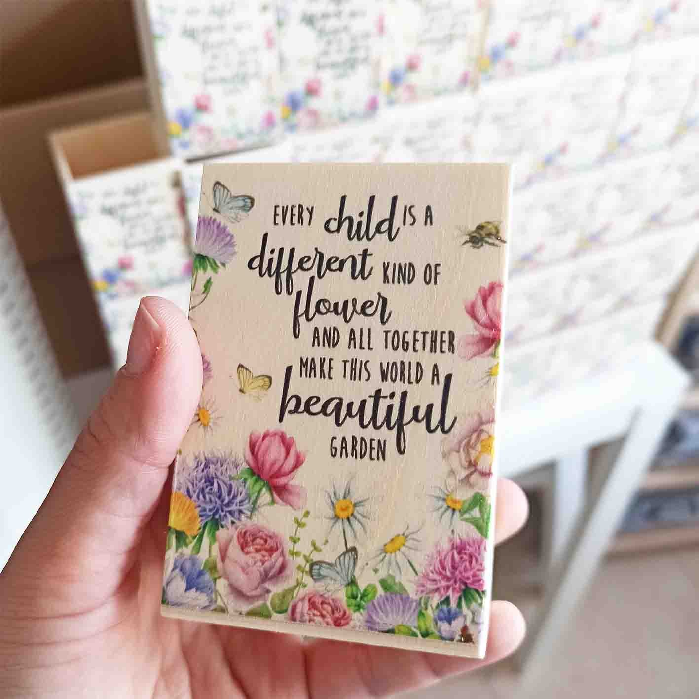 Printed Pencil Holder Box - Flowers Theme - 6.2x6.2x9cm