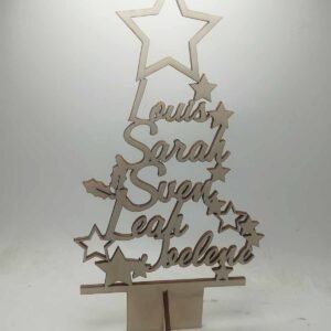 Raw Christmas Tree with names
