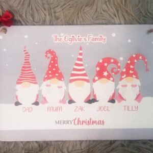 Printed A4 Plaque - Christmas Family Gnomes