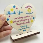 Wooden Thank You Heart with stand - 11x10cm