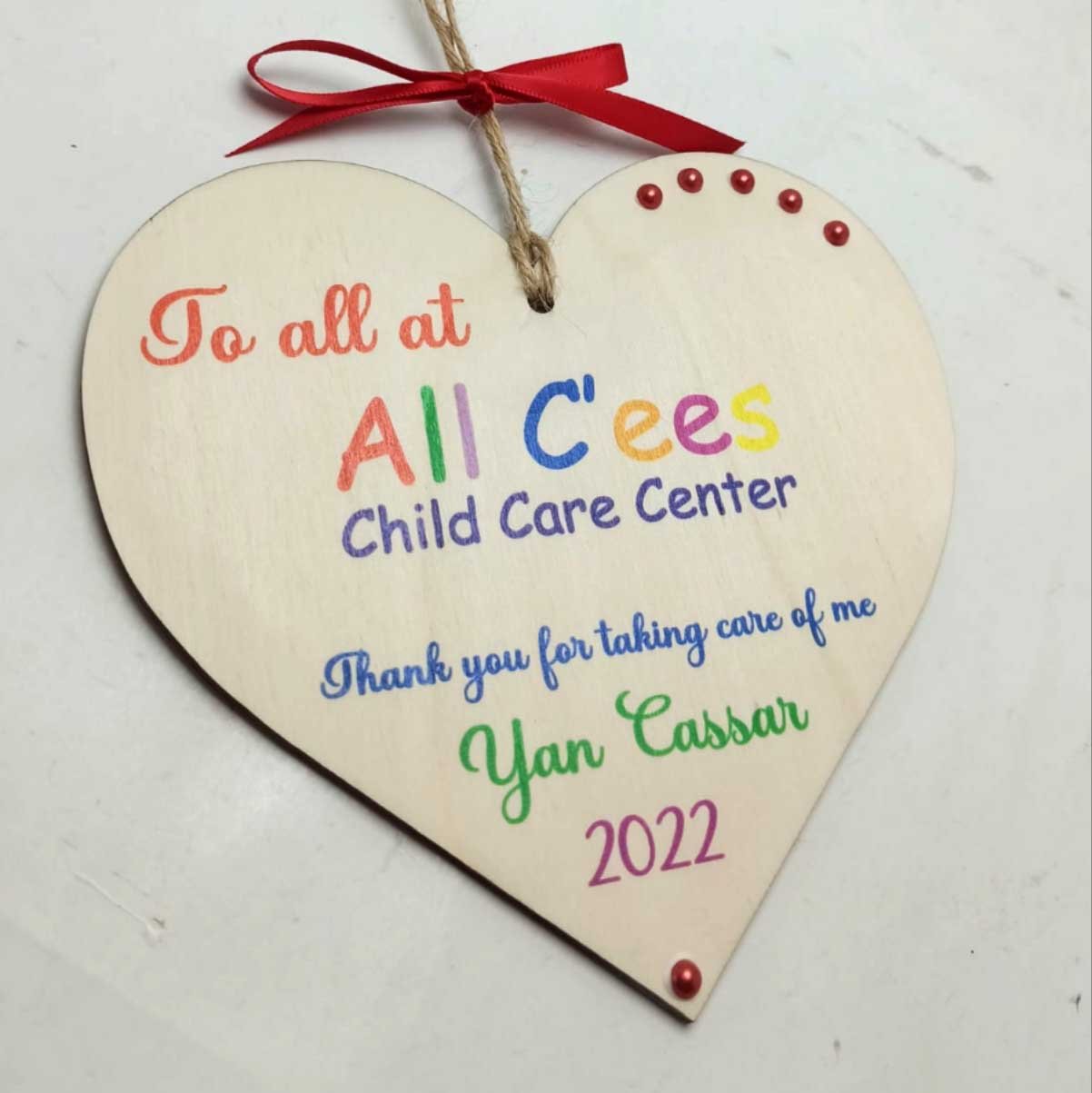 Wooden Heart - Thank You - 15x13cm