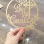 Wooden Cake Topper – God Bless You