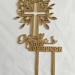 Wooden Cake Topper – Holy Communion with Cross