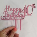 Wooden Cake Topper - Happy Birthday - Name & Age