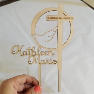 Wooden Cake Topper – Il-Griżma tal-Isqof ta'