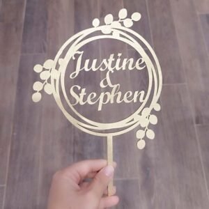 Wooden Cake Topper – Wedding