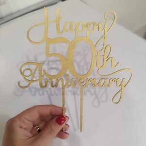 Wooden Cake Topper - Happy X Anniversary