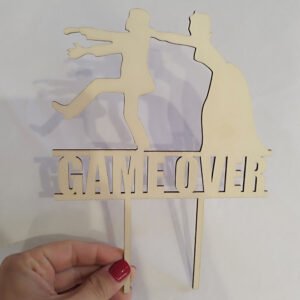 Wooden Cake Topper – Game Over