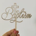 Wooden Cake Topper – Baptism