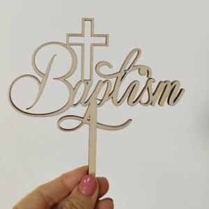 Wooden Cake Topper – Baptism