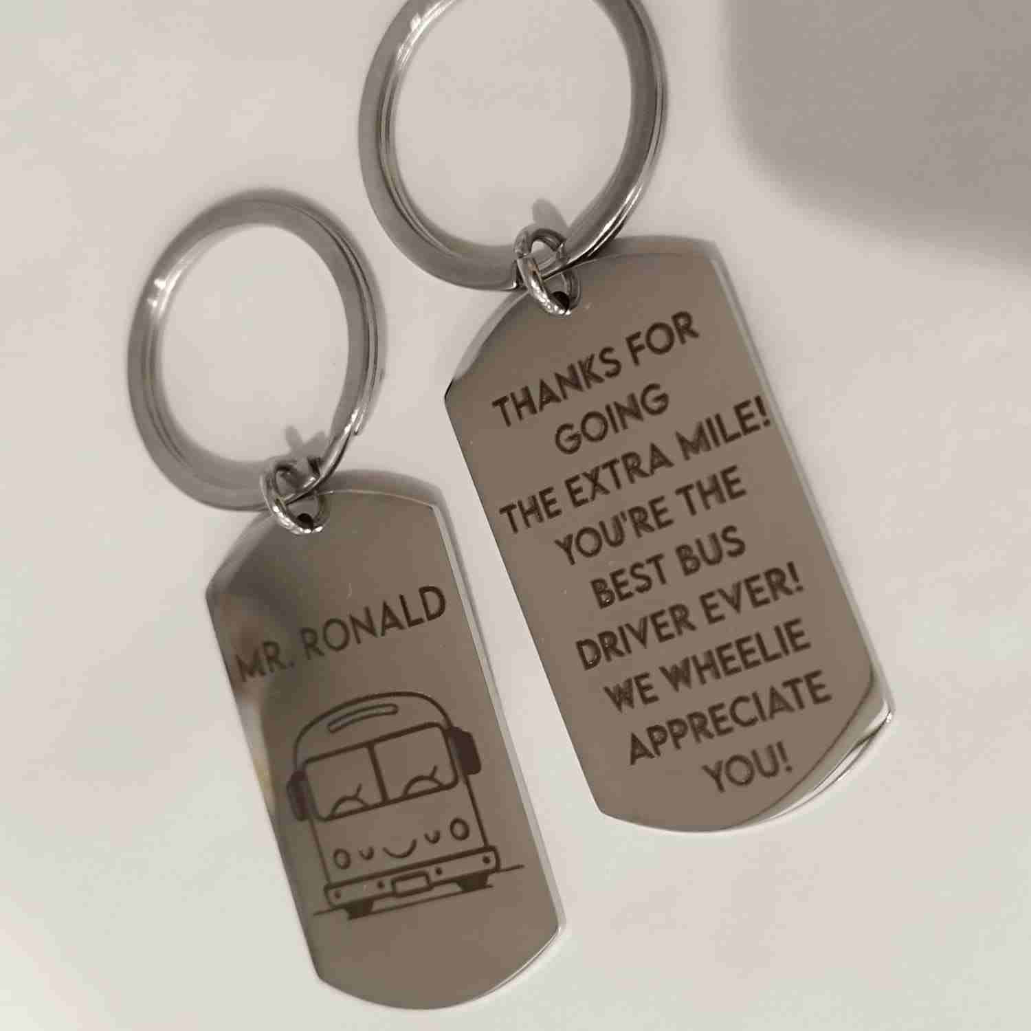 Stainless Steel Keychain - Best Bus Driver - 2 sided