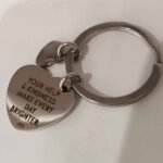 Stainless Steel Keychain - Two Hearts Custom Engraving