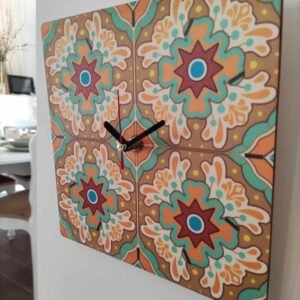 Love Malta Square Maltese Tiles Clock