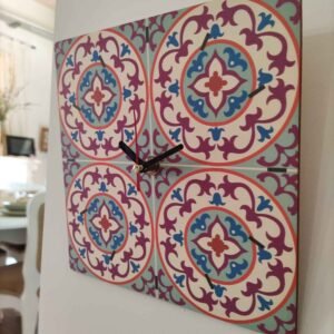 Love Malta Square Maltese Tiles Clock