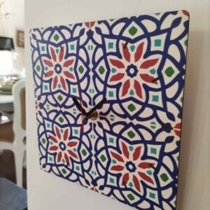 Love Malta Square Maltese Tiles Clock