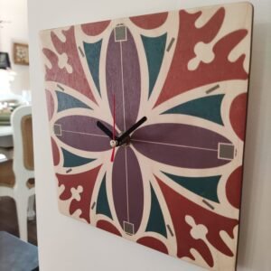 Love Malta Square Maltese Tiles Clock