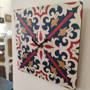 Love Malta Square Maltese Tiles Clock