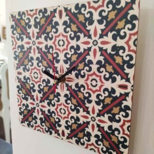 Love Malta Square Maltese Tiles Clock