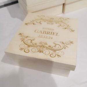 BOX 4 DIV. - Wedding  Theme - Top & Bottom design  -16.5X16.5X8CM