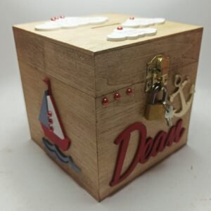 Money box with lock - Sailing Theme