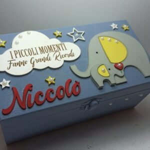 Keepsake Box - 20.5x11x9cm - Elephant Theme Boy