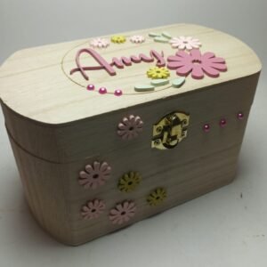 Wooden Box Oval - Flowers Theme