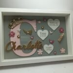 Baby Box Frame with Glass - Princess Theme with grey background