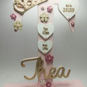 Standing Initial - Princess Theme with Baby info
